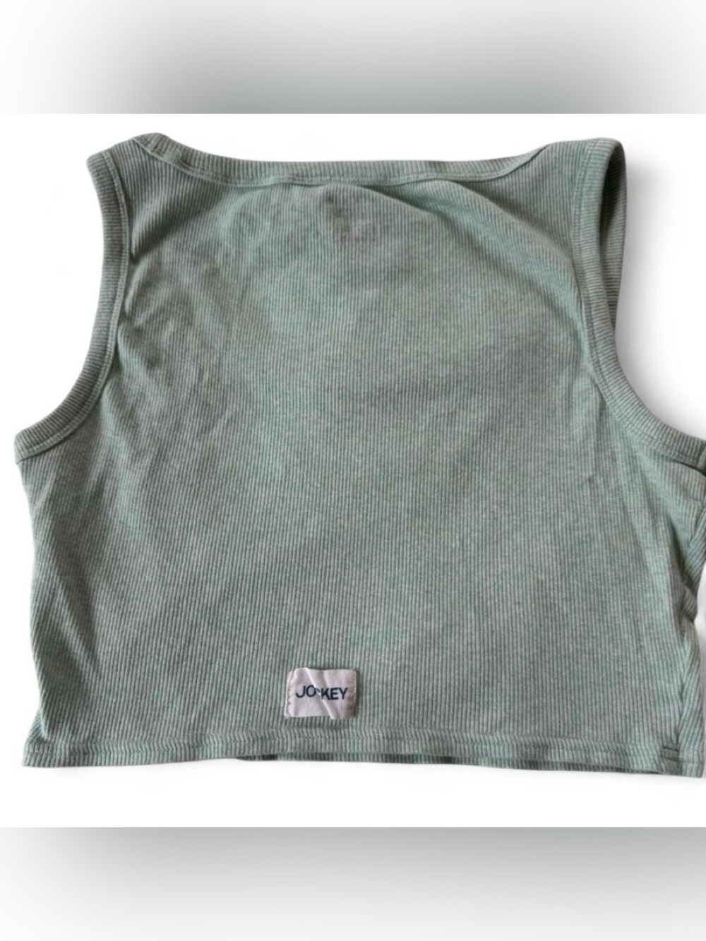 Jockey Ribbed Cropped Tank Top in Sage - Picture 4 of 6